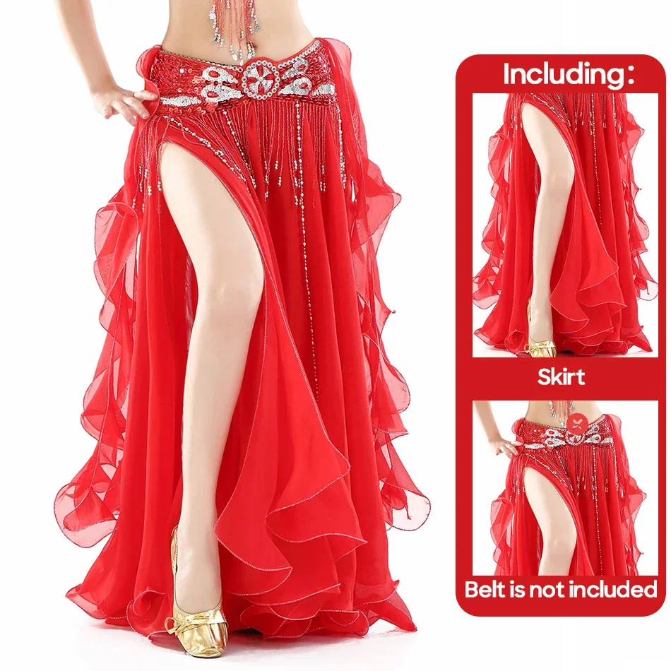 Belly Dance Skirt Chiffon Skirts Double Slit Ear Gauze Skirt High Slit Skirt For Adult Women Performance Practice Clothings
Belly Dance Skirt Chiffon Skirts Double Slit Ear Gauze Skirt High Slit Skirt For Adult Women Performance Practice Clothings