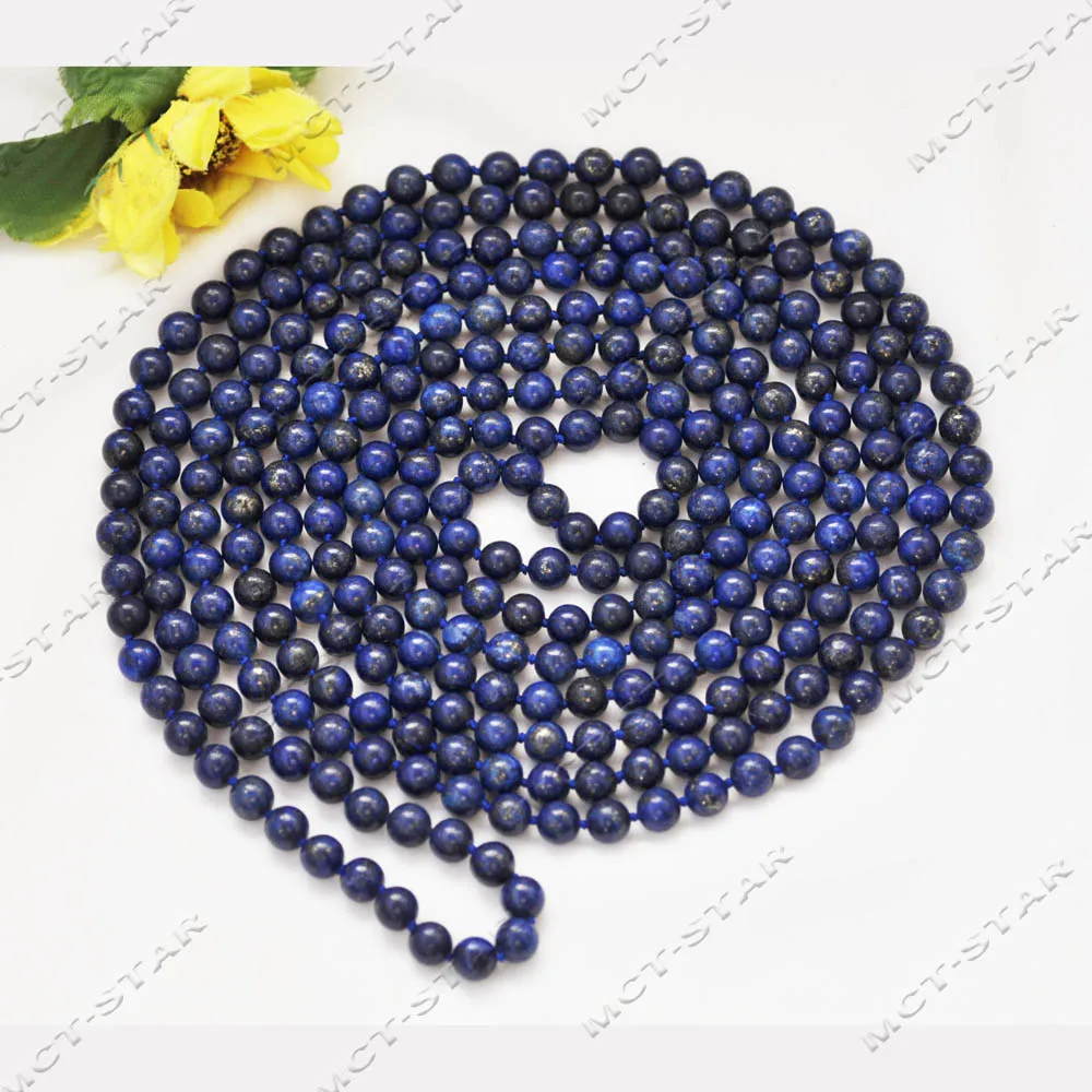 Z14345 Long 100'' 8mm Blue Round Natural Lapis lazul Necklace
Z14345 Long 100'' 8mm Blue Round Natural Lapis lazul Necklace