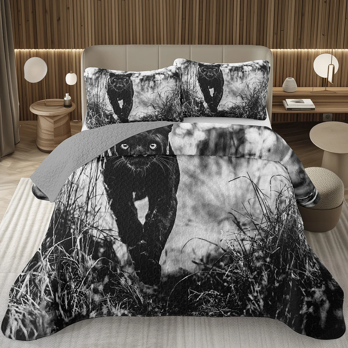 Kids Black Cheetah Bedspread Queen Leopard Coverlets for Boys Girls, Modern Africa Animal Pattern Printed Quilted Bedding Set
Kids Black Cheetah Bedspread Queen Leopard Coverlets for Boys Girls, Modern Africa Animal Pattern Printed Quilted Bedding Set