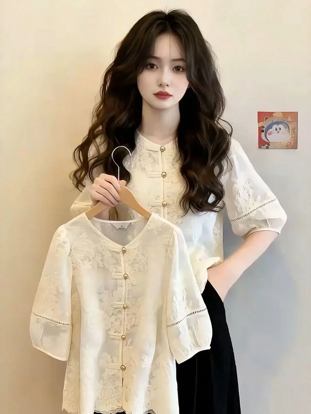 Unique Short round Neck Shirt Design Sensation Beautiful Cotton Gentle Wind Style Women's Fashion Summer Top Elegant Lady's S...
Unique Short round Neck Shirt Design Sensation Beautiful Cotton Gentle Wind Style Women's Fashion Summer Top Elegant Lady's S...