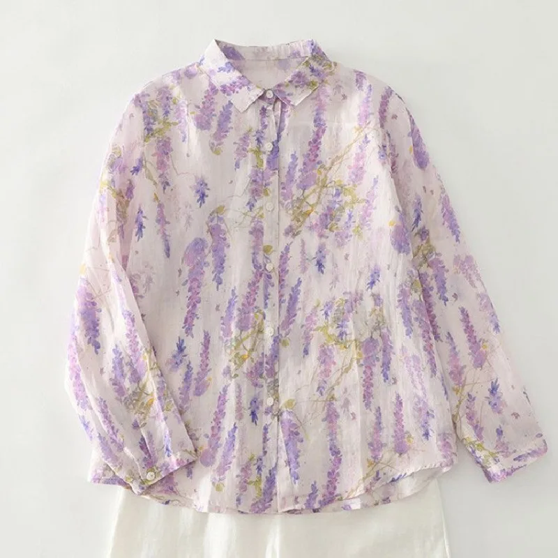 Women's Retro Floral Print Cotton Shirt Spring Loose Long Sleeve Blouse Casual Sun Protection
Women's Retro Floral Print Cotton Shirt Spring Loose Long Sleeve Blouse Casual Sun Protection