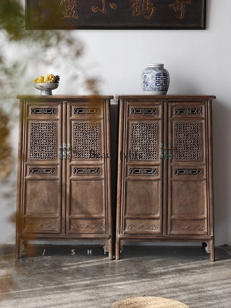 Solid wood Chinese antique locker retro display cabinet Ming and Qing classical 
Solid wood Chinese antique locker retro display cabinet Ming and Qing classical