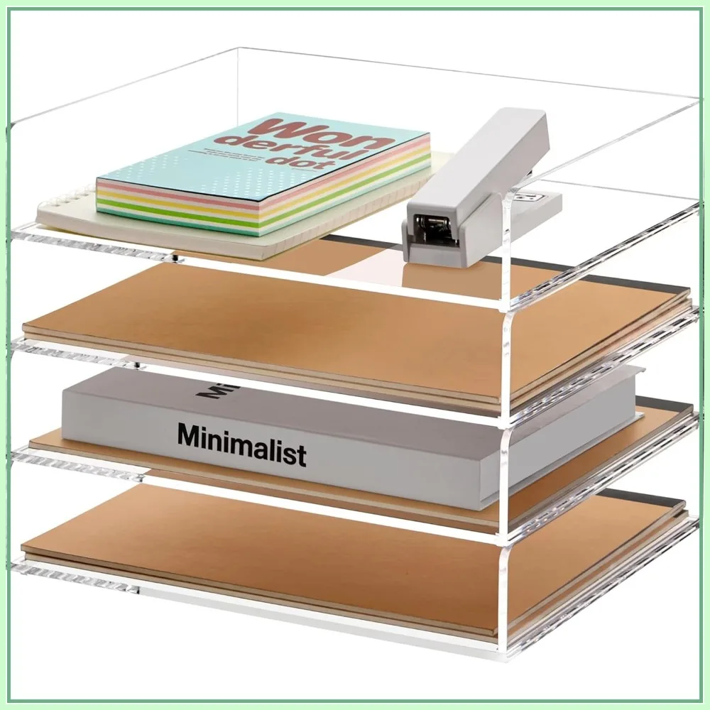 Acrylic Stackable Letter Tray 4-Tier Desk Paper Organizer Clear File Holder for A4/Letter, 4-Pack
Acrylic Stackable Letter Tray 4-Tier Desk Paper Organizer Clear File Holder for A4/Letter, 4-Pack