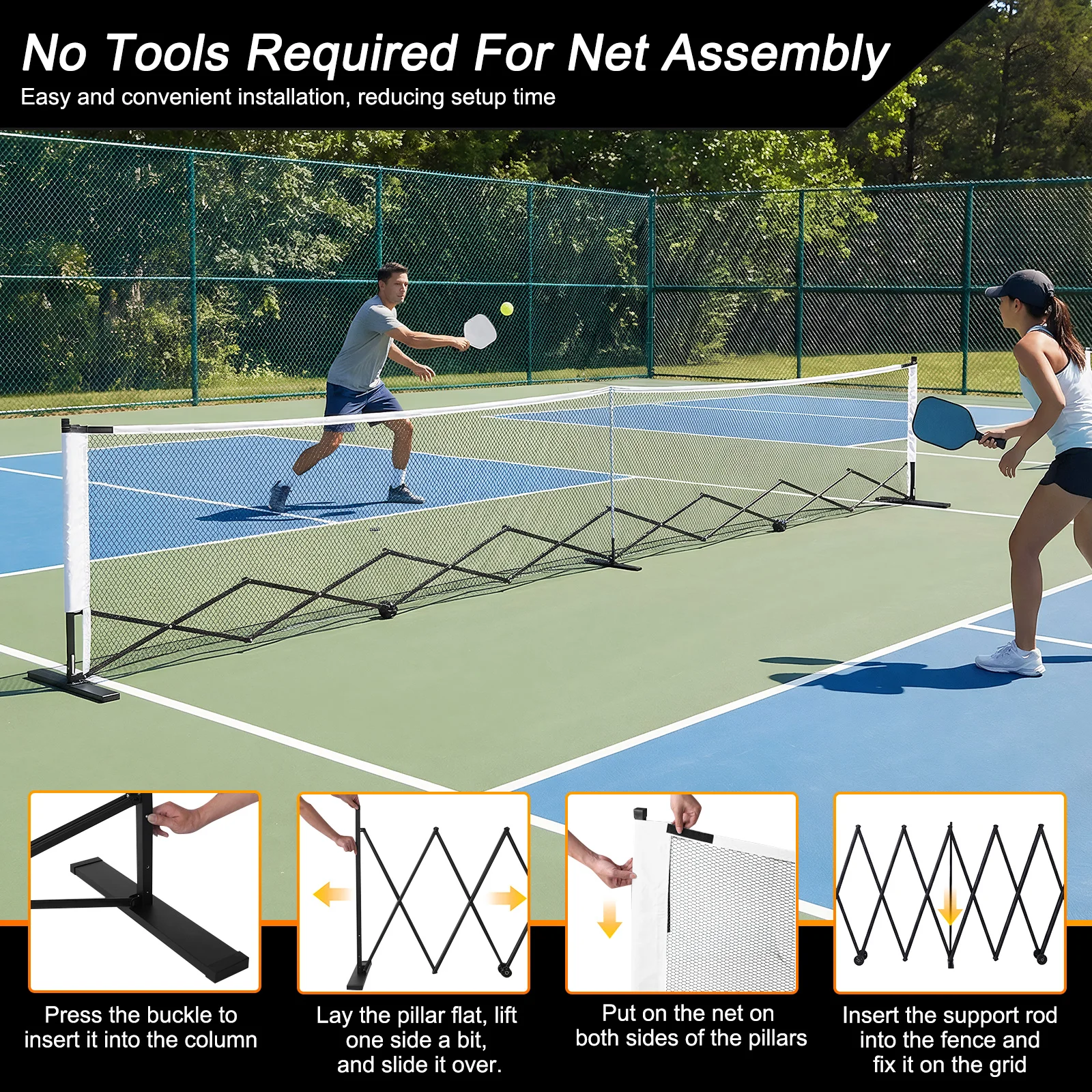 Steady Metal Nets Frame with Wheels Professional Pickle Ball Game Net Stand Aluminum Alloy 22ft for Indoor & Outdoor Courts
Steady Metal Nets Frame with Wheels Professional Pickle Ball Game Net Stand Aluminum Alloy 22ft for Indoor & Outdoor Courts