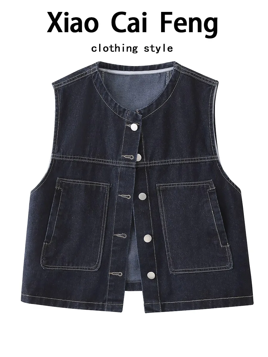Retro Hong Kong Style Women's Denim Vest Summer New Fashion Casual Sleeveless Tank Top Washed Short Outerwear Cotton Blend
Retro Hong Kong Style Women's Denim Vest Summer New Fashion Casual Sleeveless Tank Top Washed Short Outerwear Cotton Blend