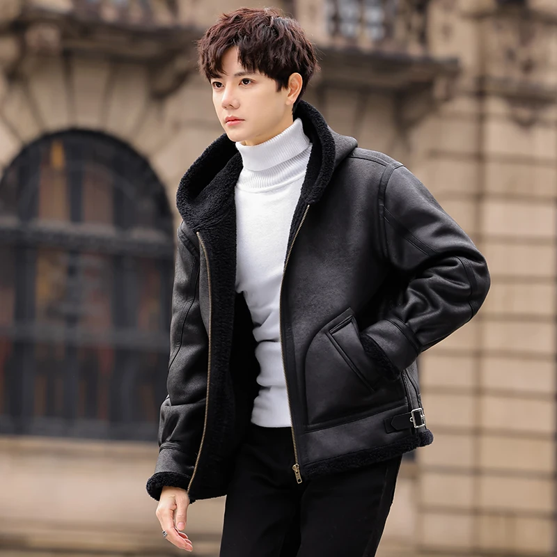 Men's Faionable Thiened Fce Lined Loose Retro Leather And Fur Coat Warm Outerwear Ele Winter Jaet for Youth
Men's Faionable Thiened Fce Lined Loose Retro Leather And Fur Coat Warm Outerwear Ele Winter Jaet for Youth