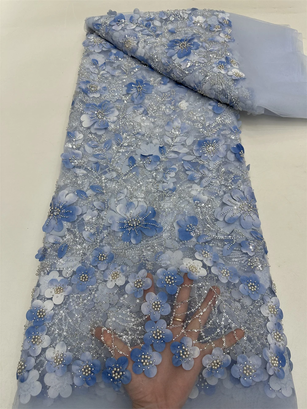 High Blue Luxury French Mesh Beaded Lace Fabric 2024 High Quality African Sequins Groom Lace Fabrics For Nigerian Wedding Dress
High Blue Luxury French Mesh Beaded Lace Fabric 2024 High Quality African Sequins Groom Lace Fabrics For Nigerian Wedding Dress