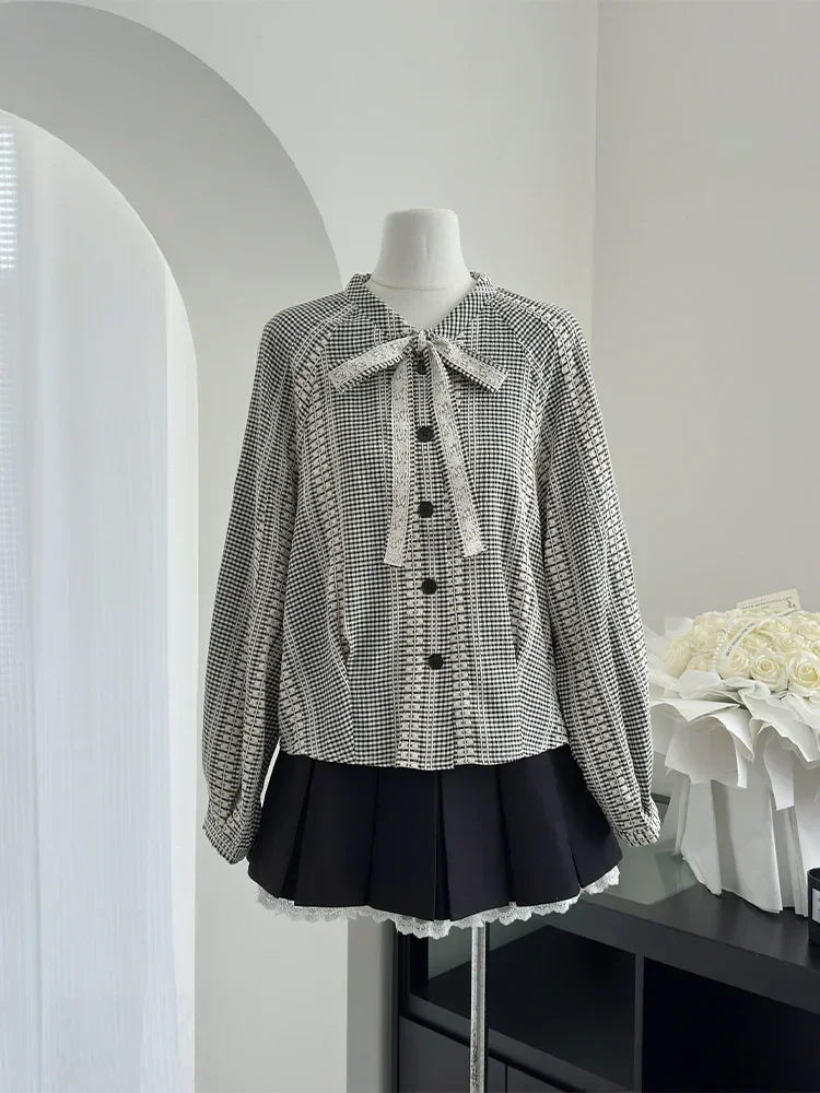 Long Slevee Bow Shirt Blouse with A-Line Mini Skirt Vintage Y2k Two Piece Suit 2000s Clothes 2025 Women Black Skirt Sets Vintage
Long Slevee Bow Shirt Blouse with A-Line Mini Skirt Vintage Y2k Two Piece Suit 2000s Clothes 2025 Women Black Skirt Sets Vintage
