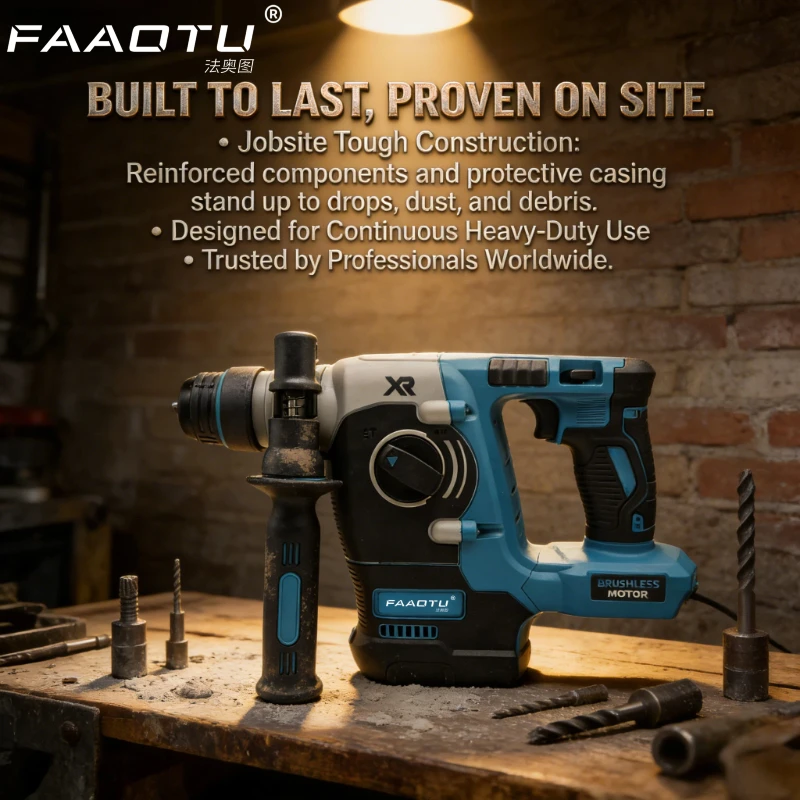 FAAOTU 273 Electric Cordless Brushless Hammer Drill Rechargeable Rotary Hammer Drilling Compatible with MT batteries NO battery
FAAOTU 273 Electric Cordless Brushless Hammer Drill Rechargeable Rotary Hammer Drilling Compatible with MT batteries NO battery