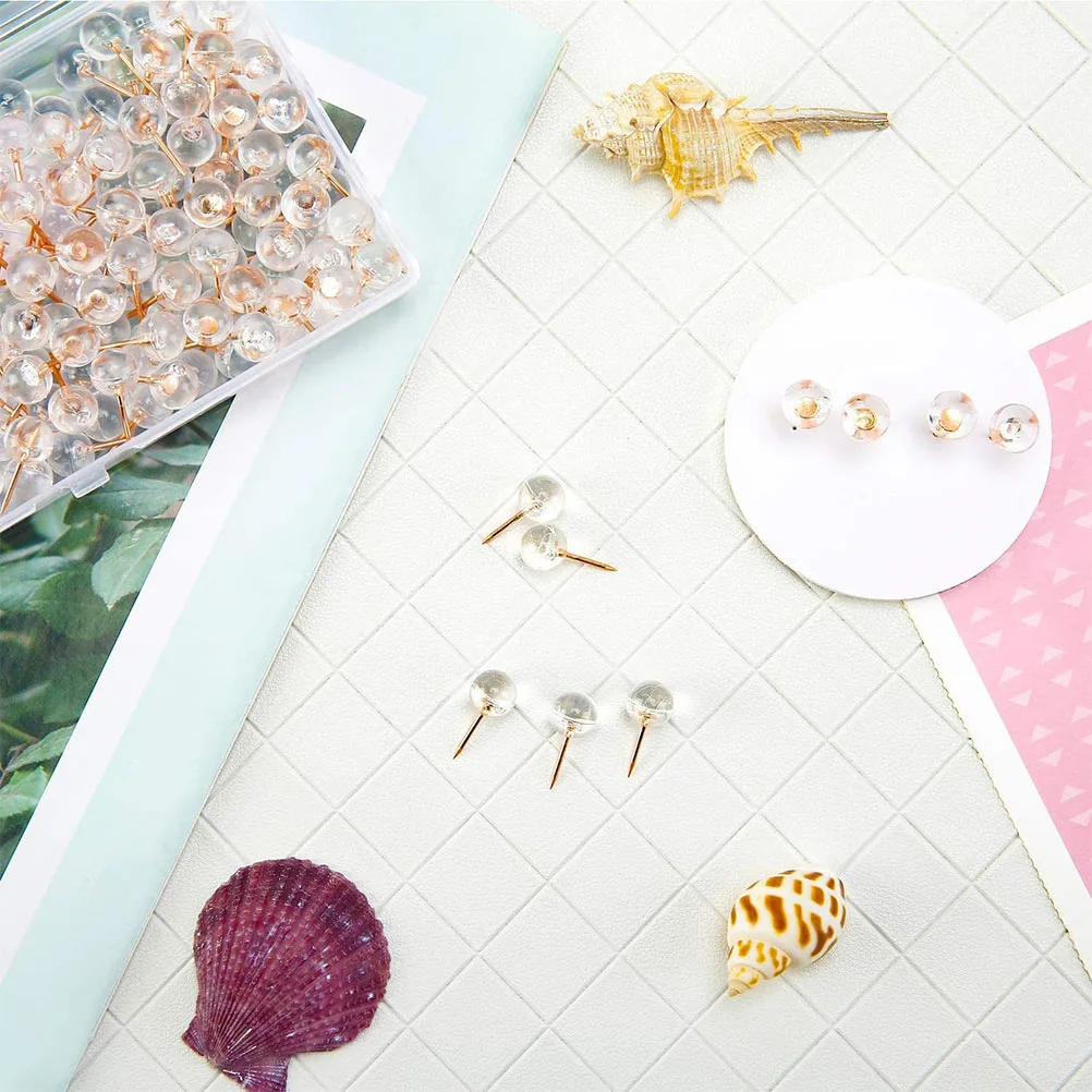 50pcs Transparent Pushpins Jumbo Thumb Tacks Mini Pins Ball Shaped Map Accessories Office Desk Daily Use Storage Safe Creative
50pcs Transparent Pushpins Jumbo Thumb Tacks Mini Pins Ball Shaped Map Accessories Office Desk Daily Use Storage Safe Creative