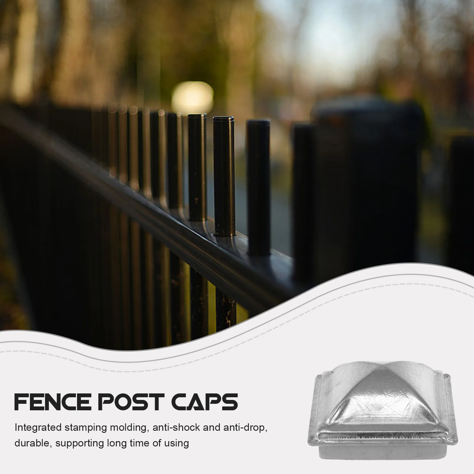 4Pcs Iron Post Caps Antishock Longlasting Elegant Design for Garden Railing Fences Accessories Picket Fence Decoration
4Pcs Iron Post Caps Antishock Longlasting Elegant Design for Garden Railing Fences Accessories Picket Fence Decoration