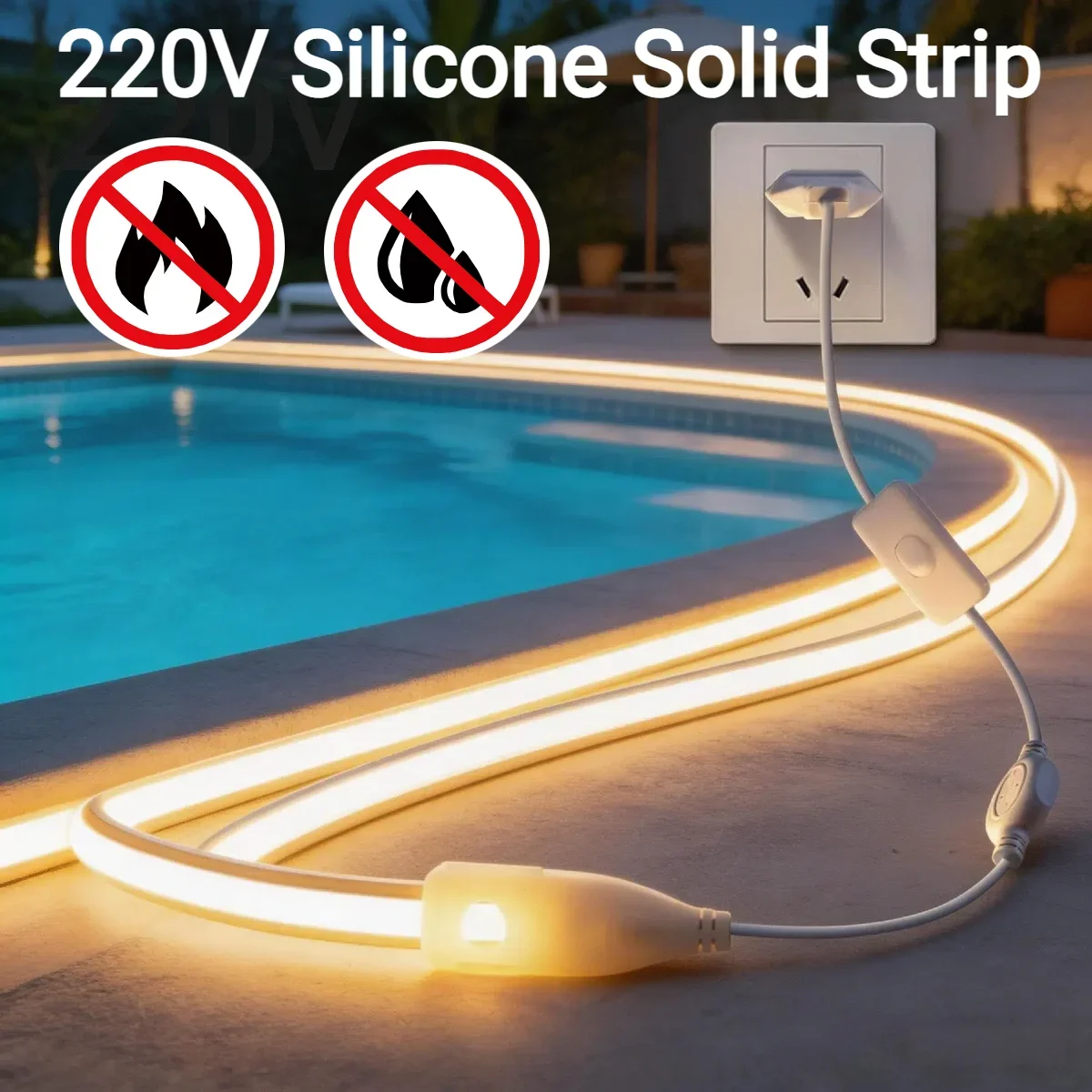 1-30M Outdoor Waterproof Solid COB Neon LED Strip Light EU 220V Pure Silicone Gel Tube Heat-Resistant For Villa Swimming Pool
1-30M Outdoor Waterproof Solid COB Neon LED Strip Light EU 220V Pure Silicone Gel Tube Heat-Resistant For Villa Swimming Pool