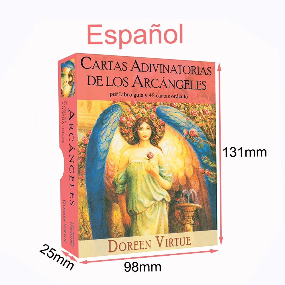 Spanish Oracle Cards – 45 Archangel Divination Deck with Keywords, 120×89mm (4.72×3.5 in) Durable Rigid Box and PDF Guidebook
Spanish Oracle Cards – 45 Archangel Divination Deck with Keywords, 120×89mm (4.72×3.5 in) Durable Rigid Box and PDF Guidebook