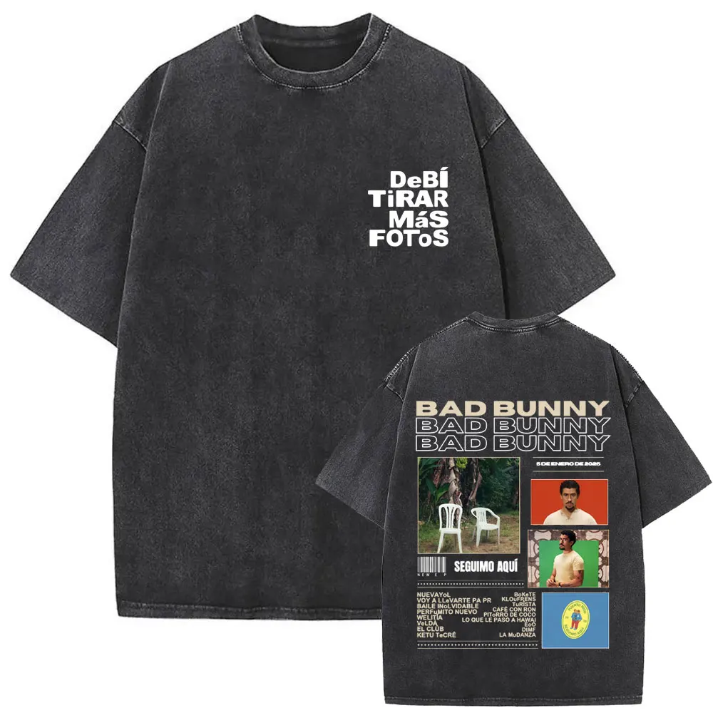Washed Vintage Rapper Bad Bunny T Shirt DeBi TiRAR MaS FOToS DTMF Print T-shirts Men Women Fashion Hip Hop Oversized Streetwear
Washed Vintage Rapper Bad Bunny T Shirt DeBi TiRAR MaS FOToS DTMF Print T-shirts Men Women Fashion Hip Hop Oversized Streetwear