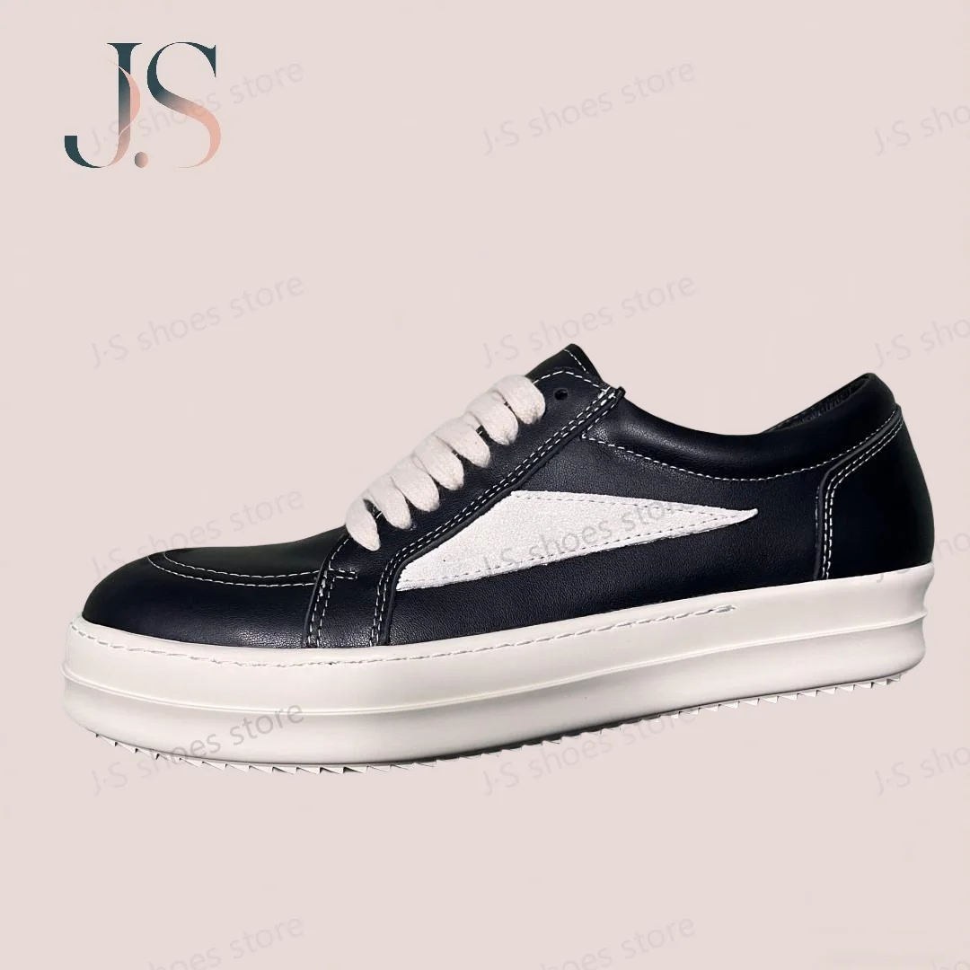 Ro Street Style Men Shoe Black Leather Low Top Casual Shoes Retro Design Women Sneakers Jumbo Laces Black Cowhide Flat Sneaker
Ro Street Style Men Shoe Black Leather Low Top Casual Shoes Retro Design Women Sneakers Jumbo Laces Black Cowhide Flat Sneaker