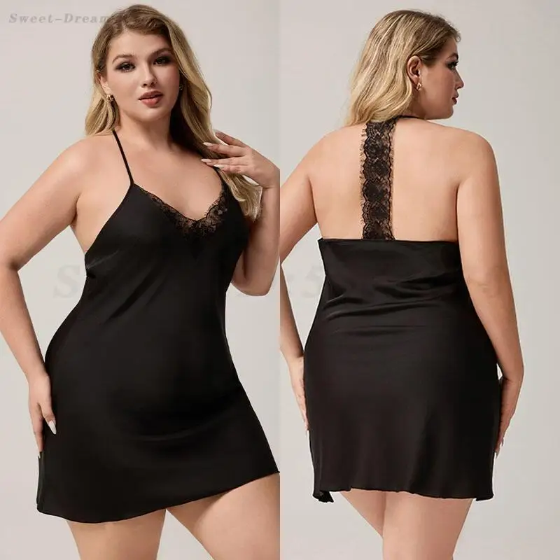 Plus Size Women Nightgown Sleepwear Sexy Lace Backless Suspender Nightdress Intimate Lingerie Summer New Nightwear Home Clothes
Plus Size Women Nightgown Sleepwear Sexy Lace Backless Suspender Nightdress Intimate Lingerie Summer New Nightwear Home Clothes