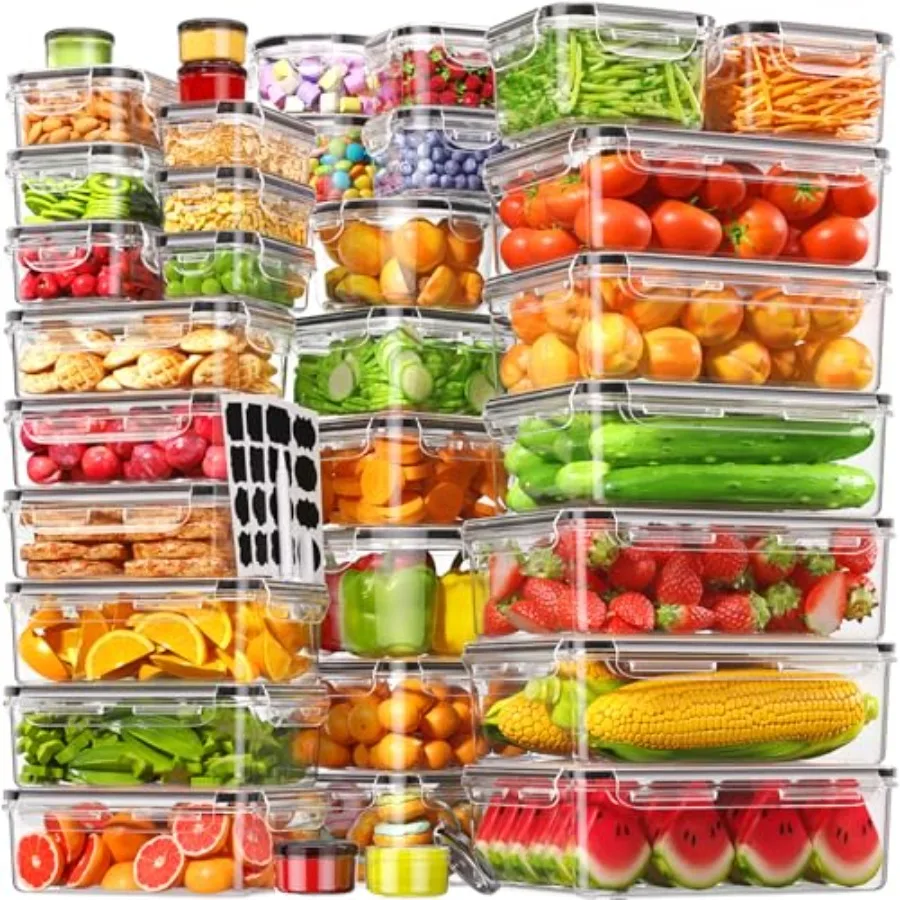 Контейнеры для хранения продуктов с крышками, герметичные, 35 крышек и 35 контейнеров, набор герметичных контейнеров для кухни, для подготовки еды, без BPA.
Контейнеры для хранения продуктов с крышками, герметичные, 35 крышек и 35 контейнеров, набор герметичных контейнеров для кухни, для подготовки еды, без BPA.