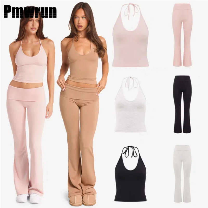 PMWRUIN 2 Piece Yoga Sets For Women Halter Neck Crop Top & Flare Leggings Stretchy Fitness Workout Outfit For Gym Yoga Running
PMWRUIN 2 Piece Yoga Sets For Women Halter Neck Crop Top & Flare Leggings Stretchy Fitness Workout Outfit For Gym Yoga Running
