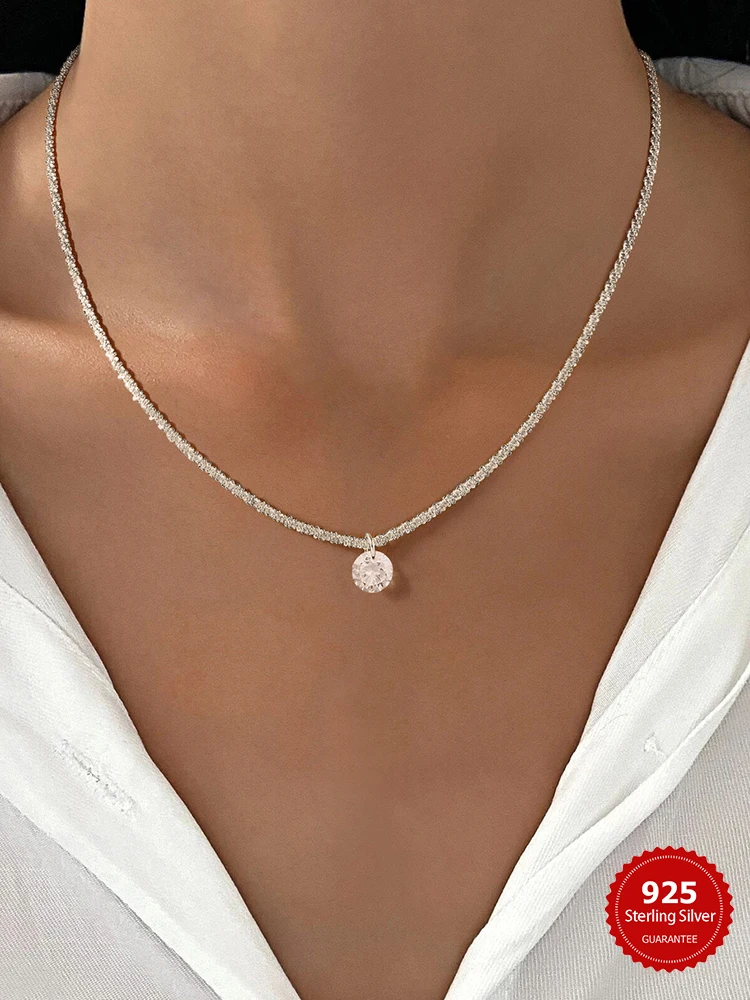 925 Sterling Silver Gorgeous Fashion Round Zircon Pendant Necklace For Women Engagement Wedding Luxury High Quality Fine Jewelry
925 Sterling Silver Gorgeous Fashion Round Zircon Pendant Necklace For Women Engagement Wedding Luxury High Quality Fine Jewelry