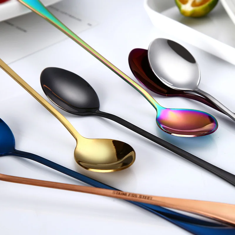 100pcs 1010 Stainless Steel Plated Gold Long Handle Spoon Coffee Iced Drink Stirring Spoon Thickened Tip Spoon Creative
100pcs 1010 Stainless Steel Plated Gold Long Handle Spoon Coffee Iced Drink Stirring Spoon Thickened Tip Spoon Creative