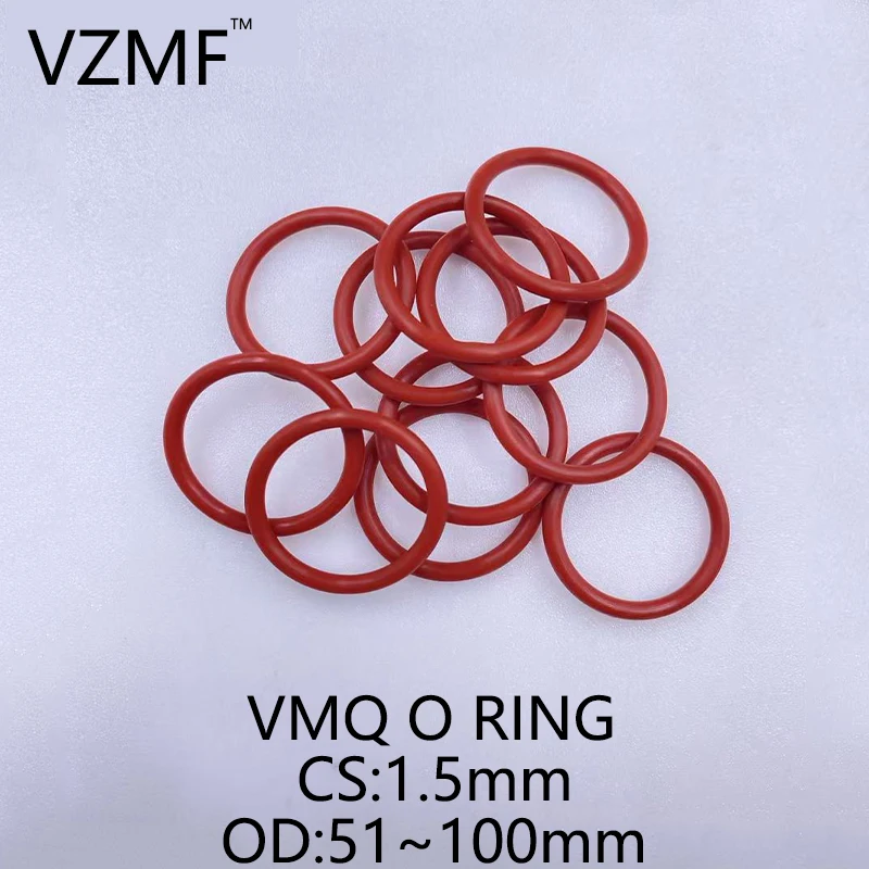 VMQ Red Silicone O-Ring OD 51~100mm Thickness CS 1.5mm Sealing Ring Waterproof & Insulated Gasket Washer
VMQ Red Silicone O-Ring OD 51~100mm Thickness CS 1.5mm Sealing Ring Waterproof & Insulated Gasket Washer