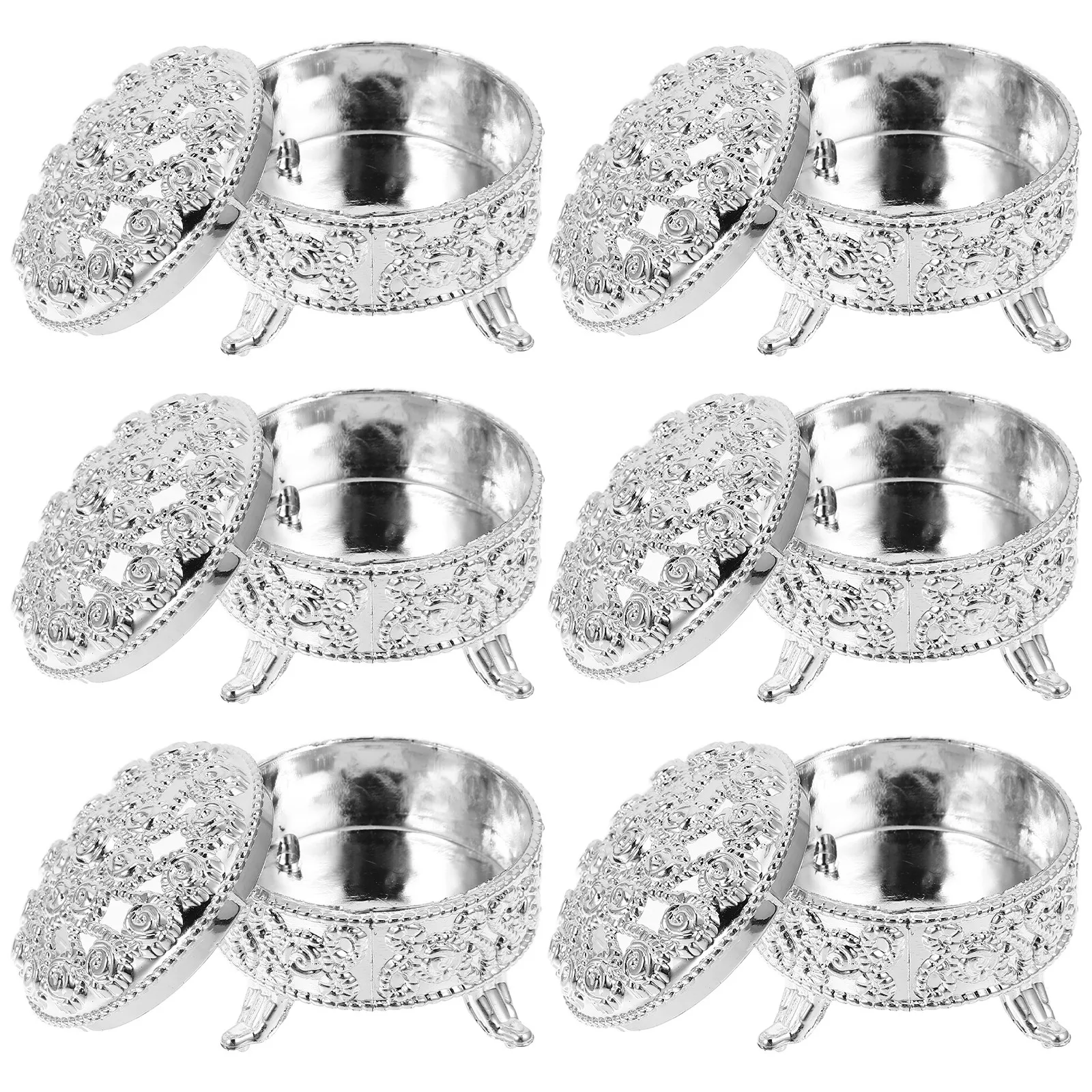 6Pcs Candy Boxes Round Embossed Plastic Favor Boxes Wedding Party Candy Storage Jars Shower Favors Packaging
6Pcs Candy Boxes Round Embossed Plastic Favor Boxes Wedding Party Candy Storage Jars Shower Favors Packaging