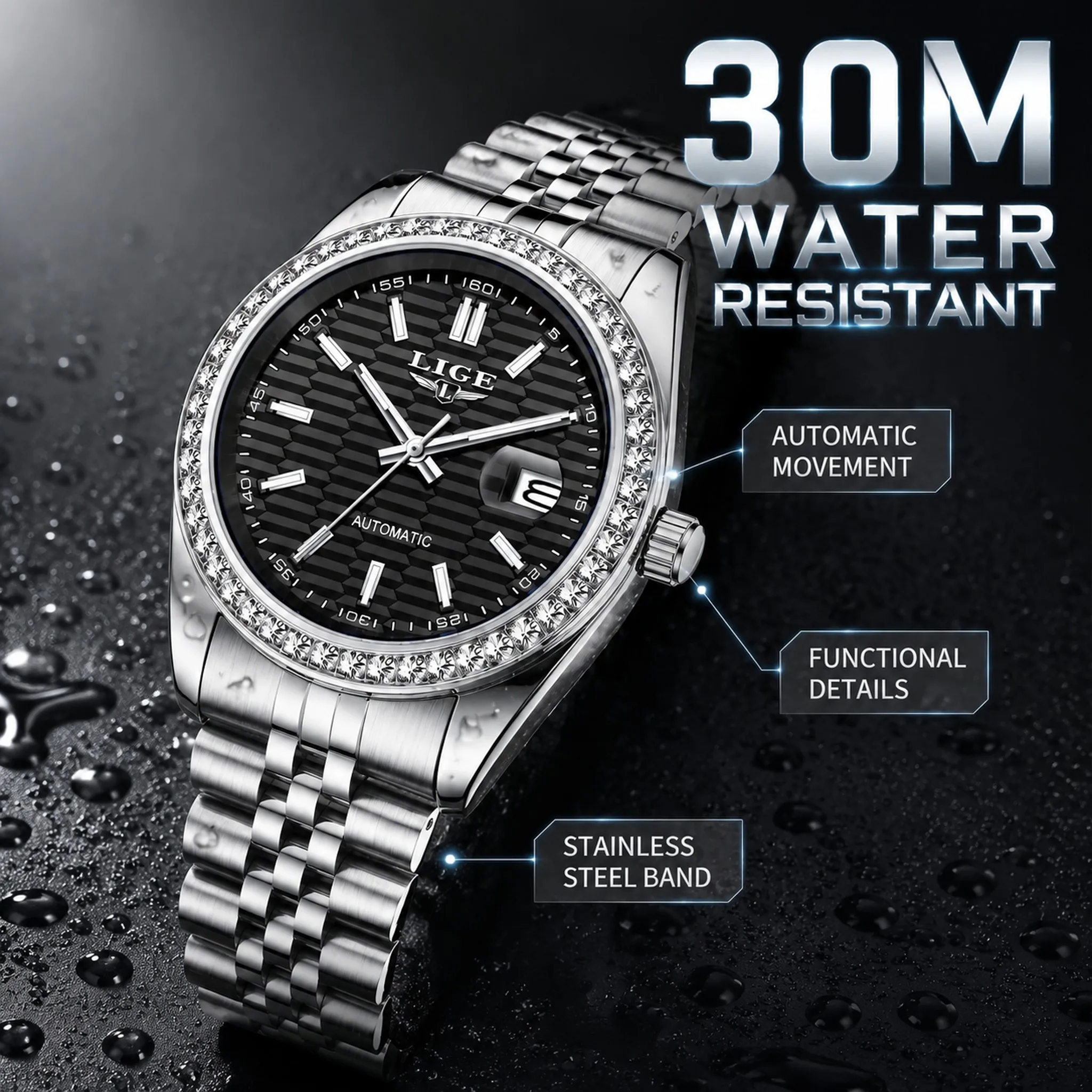 LIGE Design Mens Watches Top Brand Luxury Fashion Business Automatic Watch Men's Waterproof Mechanical Watch Montre Homme
LIGE Design Mens Watches Top Brand Luxury Fashion Business Automatic Watch Men's Waterproof Mechanical Watch Montre Homme