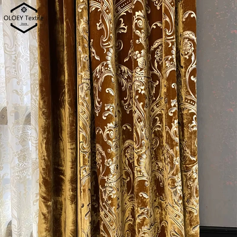 Custom Gold Stamped Silk Velvet Curtains for Living Room Bedroom Villa European American French Retro Light Luxury Home Decor
Custom Gold Stamped Silk Velvet Curtains for Living Room Bedroom Villa European American French Retro Light Luxury Home Decor