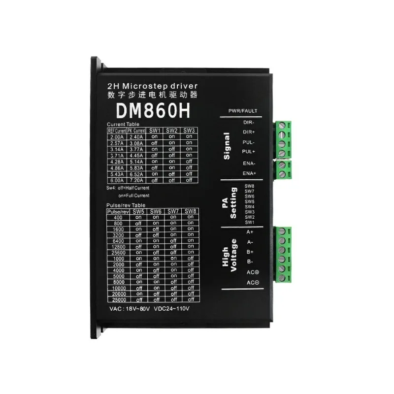 Ac18~80v Dc24-80v 2 Phase DMA860H Step Driver Dsp Microstep Driver
Ac18~80v Dc24-80v 2 Phase DMA860H Step Driver Dsp Microstep Driver