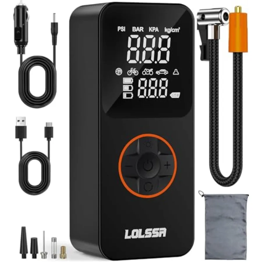 Tire Inflator Portable Air Compressor-Tire Pump 150PSI Cordless Electric for Car Motorcycle Bike Ball with Tire Gauge Pressure
Tire Inflator Portable Air Compressor-Tire Pump 150PSI Cordless Electric for Car Motorcycle Bike Ball with Tire Gauge Pressure