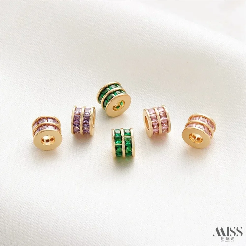 14K Bag Gold Inlaid Zircon Large Hole Barrel Beads Wheel Beads Diy Loose Beads Bracelet Necklace Jewelry Accessories
14K Bag Gold Inlaid Zircon Large Hole Barrel Beads Wheel Beads Diy Loose Beads Bracelet Necklace Jewelry Accessories