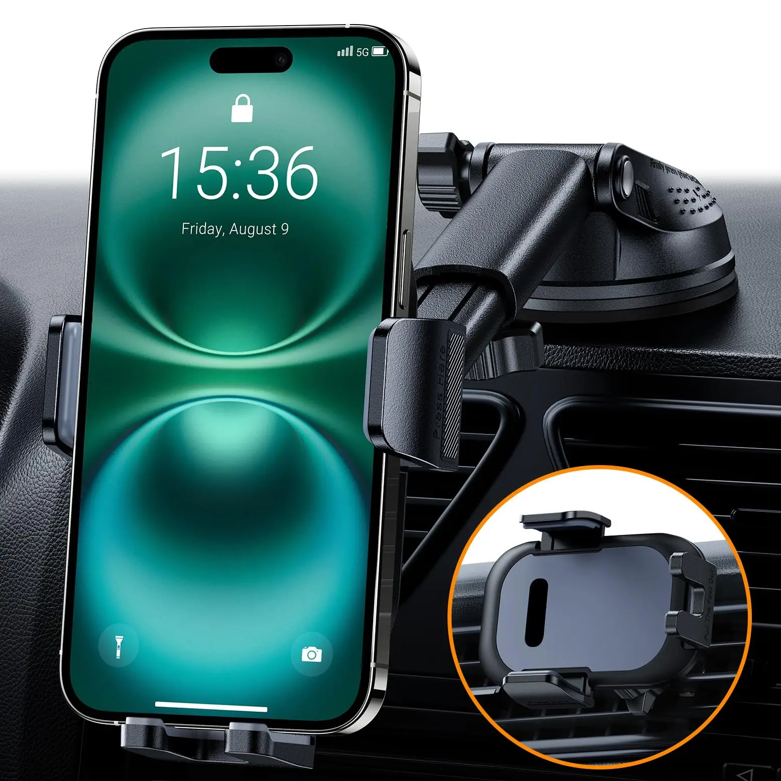 Heavy-Duty Car Phone Mount With 360° Rotating Suction Cup And Long Flexible Arm For Dashboard, Windshield, Air Vent – Universal
Heavy-Duty Car Phone Mount With 360° Rotating Suction Cup And Long Flexible Arm For Dashboard, Windshield, Air Vent – Universal