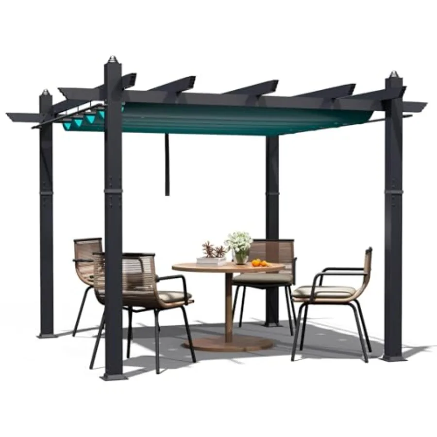 Modern Aluminum Outdoor Pergola with Retractable Canopy and Mesh Sides Faux Wood Grain Waterproof Gazebo for Patio Deck Garden
Modern Aluminum Outdoor Pergola with Retractable Canopy and Mesh Sides Faux Wood Grain Waterproof Gazebo for Patio Deck Garden