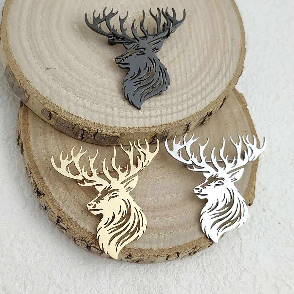 Original innovative Sika deer hollow stainless steel gold-plated 18K brooch, suit lapel pin, waterproof formal fitting
Original innovative Sika deer hollow stainless steel gold-plated 18K brooch, suit lapel pin, waterproof formal fitting