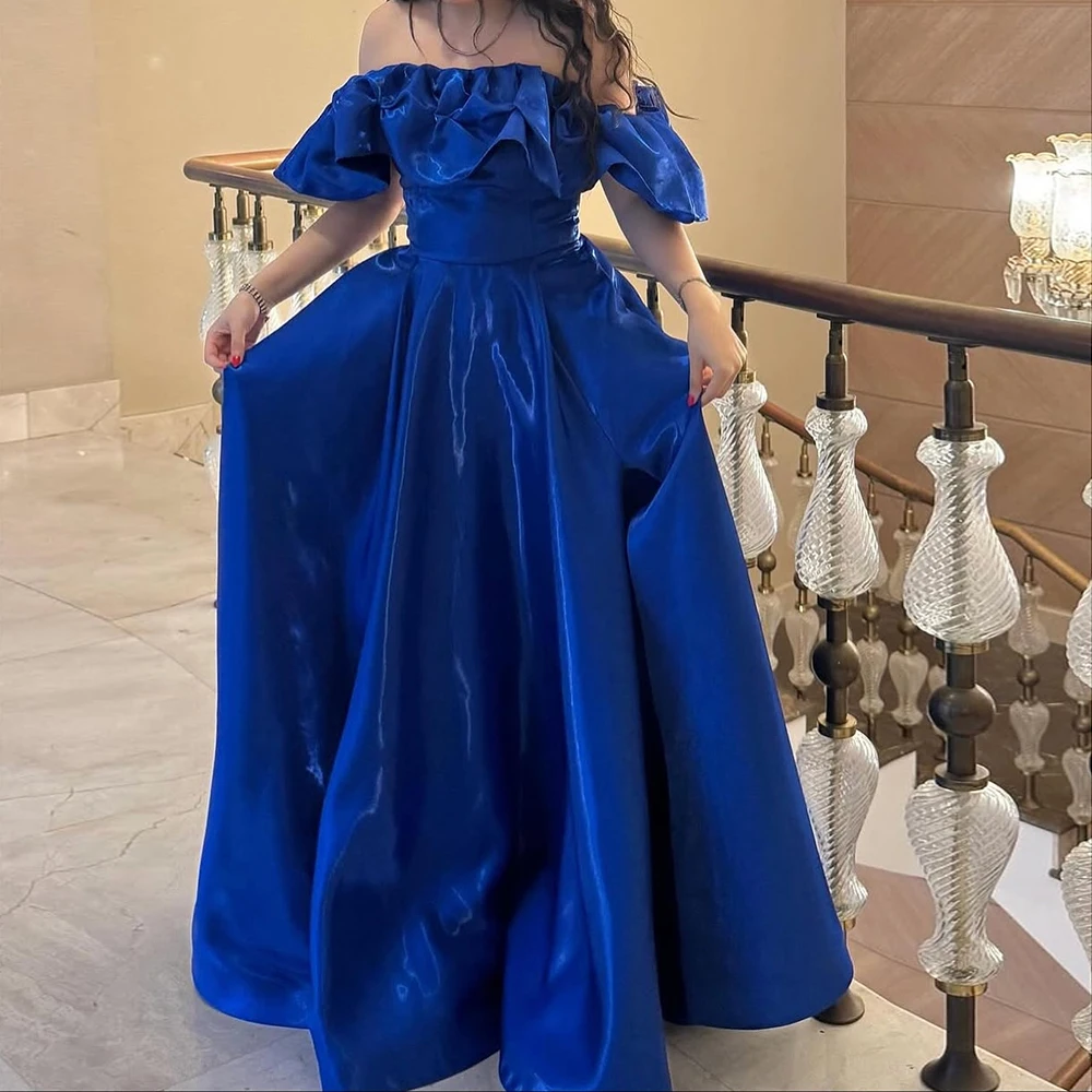 Индивидуальные вечерние платья трапециевидной формы длиной до пола, с открытыми плечами, без рукавов, платье для выпускного вечера, модное простое драпированное вечернее платье с рюшами