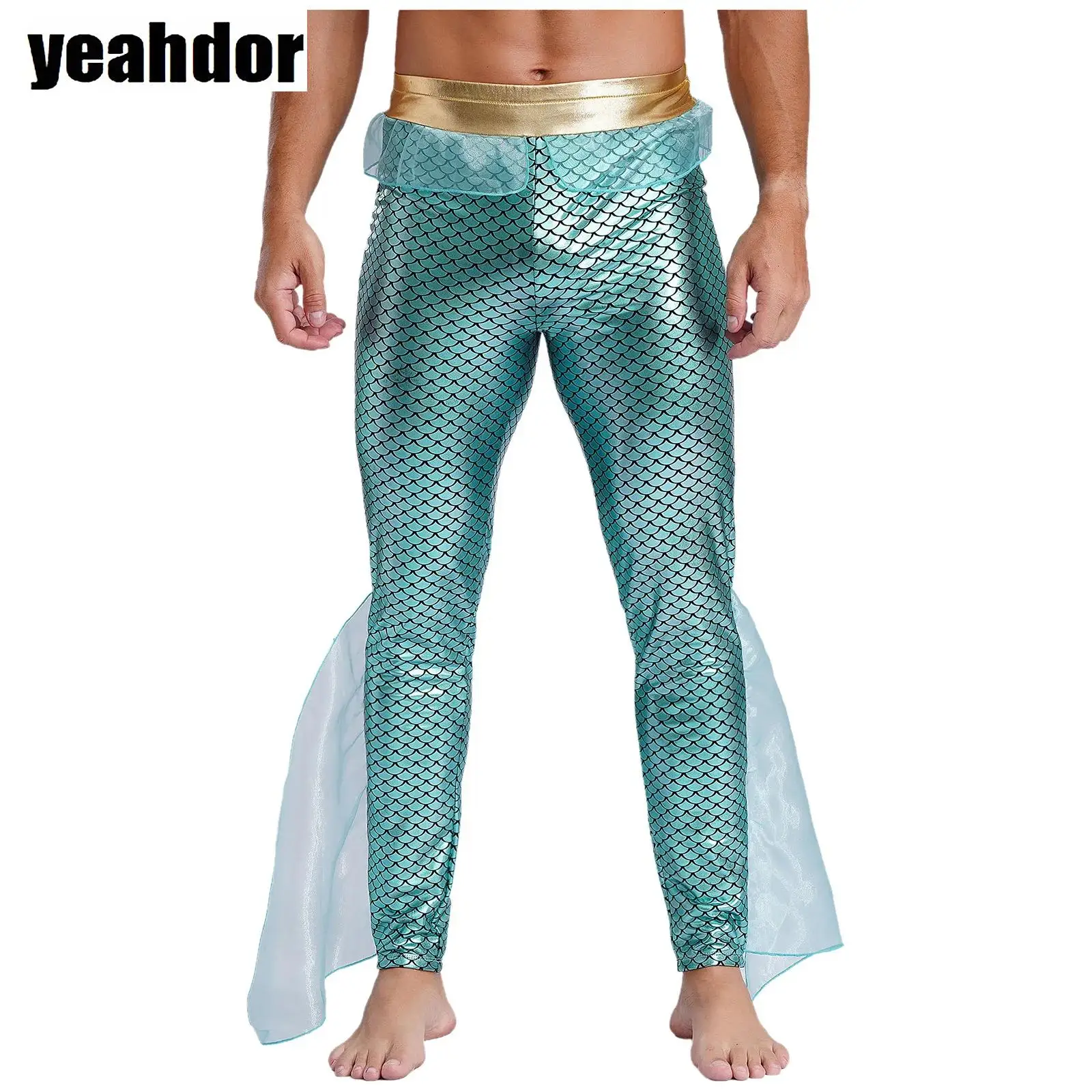 Men Mermaid Pants Halloween King of The Seas Costume Elastic Waist Shiny Metallic Fishscale Print Tights Leggings Party Cosplay
Men Mermaid Pants Halloween King of The Seas Costume Elastic Waist Shiny Metallic Fishscale Print Tights Leggings Party Cosplay