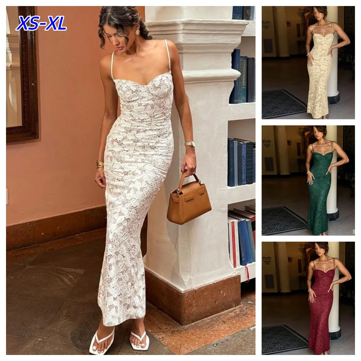 Y2K White Lace Floral Maxi Dress For Women Backless Fashion Patchwork High Waist Spaghetti Slim Female Halter Tube Dresses
Y2K White Lace Floral Maxi Dress For Women Backless Fashion Patchwork High Waist Spaghetti Slim Female Halter Tube Dresses