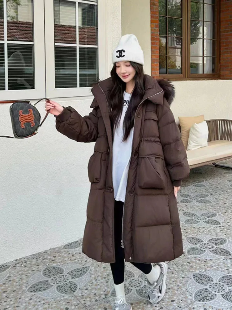 Fur Jacket Female Feather Waterproof Winter Long Puffer Jacket 2025 Fashion Real Raccoon Fur Hooded White Duck Down Jacket Women
Fur Jacket Female Feather Waterproof Winter Long Puffer Jacket 2025 Fashion Real Raccoon Fur Hooded White Duck Down Jacket Women