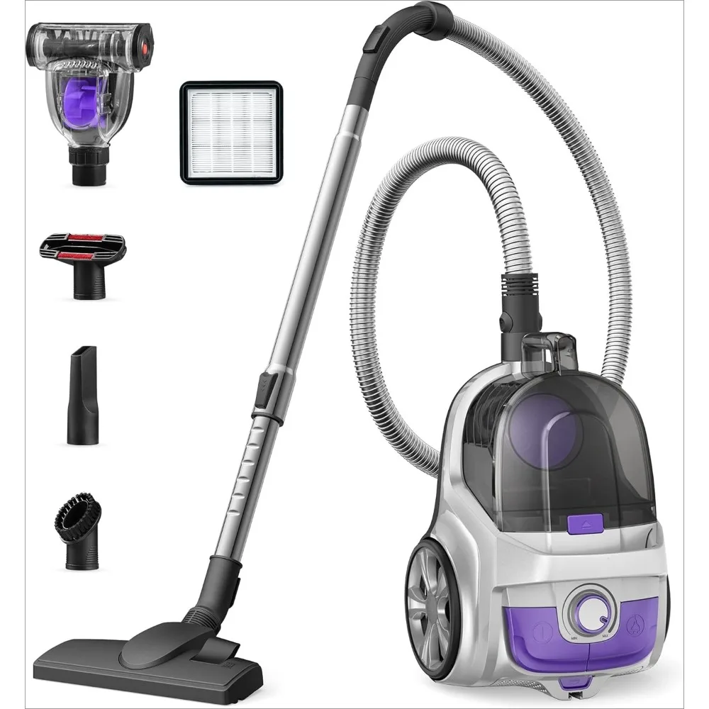 Canister Vacuum Cleaner, 24Kpa Bagless Vacuum Cleaners, 3.7QT Large Dust Cup, Double HEPA Filter, Retractable Cord
Canister Vacuum Cleaner, 24Kpa Bagless Vacuum Cleaners, 3.7QT Large Dust Cup, Double HEPA Filter, Retractable Cord
