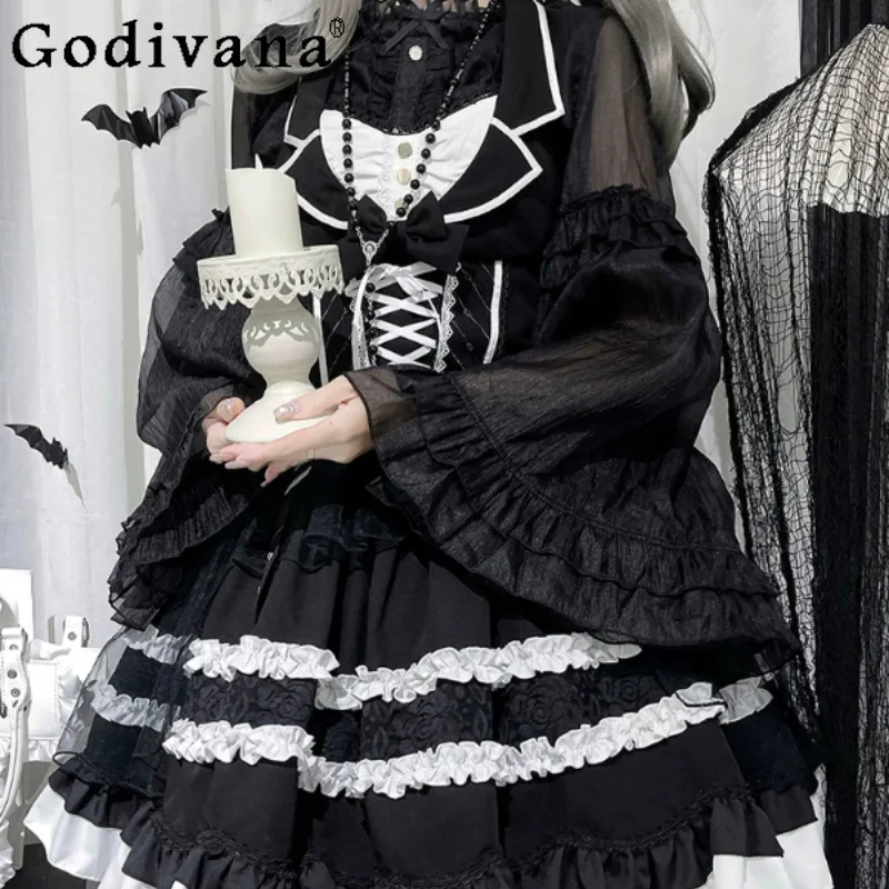 Lolita Versatile Sweet Chinese Style Sweet Lolita Flare Sleeve Shirt Cute Girl Temperament Solid Color Single Breasted Shirts
Lolita Versatile Sweet Chinese Style Sweet Lolita Flare Sleeve Shirt Cute Girl Temperament Solid Color Single Breasted Shirts