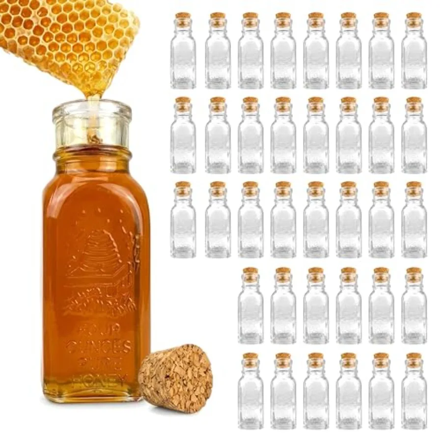 Muth Honey Jars with Cork Stoppers 36 Pack 4 oz Vintage Square Glass Honey Jars, Small Glass Jars for Honey, Jam, Favors, Weddi
Muth Honey Jars with Cork Stoppers 36 Pack 4 oz Vintage Square Glass Honey Jars, Small Glass Jars for Honey, Jam, Favors, Weddi