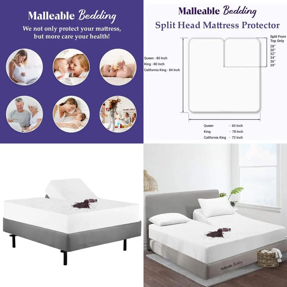 California King Adjustable Split Mattress Protector - 100% Cotton, 30 Down, Fits 15 Pocket, Easy Wash, Vinyl-Free
California King Adjustable Split Mattress Protector - 100% Cotton, 30 Down, Fits 15 Pocket, Easy Wash, Vinyl-Free