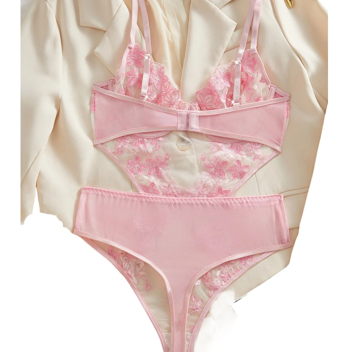 Pink Sweet Lace Embroidered Ultra-Thin Lingerie Set & Bra
Pink Sweet Lace Embroidered Ultra-Thin Lingerie Set & Bra