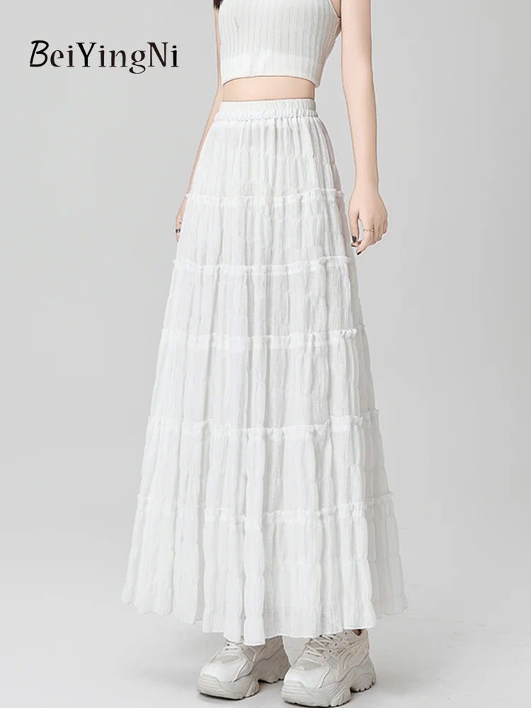 Beiyingni White Black Long Maxi Pleated Skirts for Women Plain Casual Sweet Fairy A-line Lining Skirt Female New Fashion Summer
Beiyingni White Black Long Maxi Pleated Skirts for Women Plain Casual Sweet Fairy A-line Lining Skirt Female New Fashion Summer