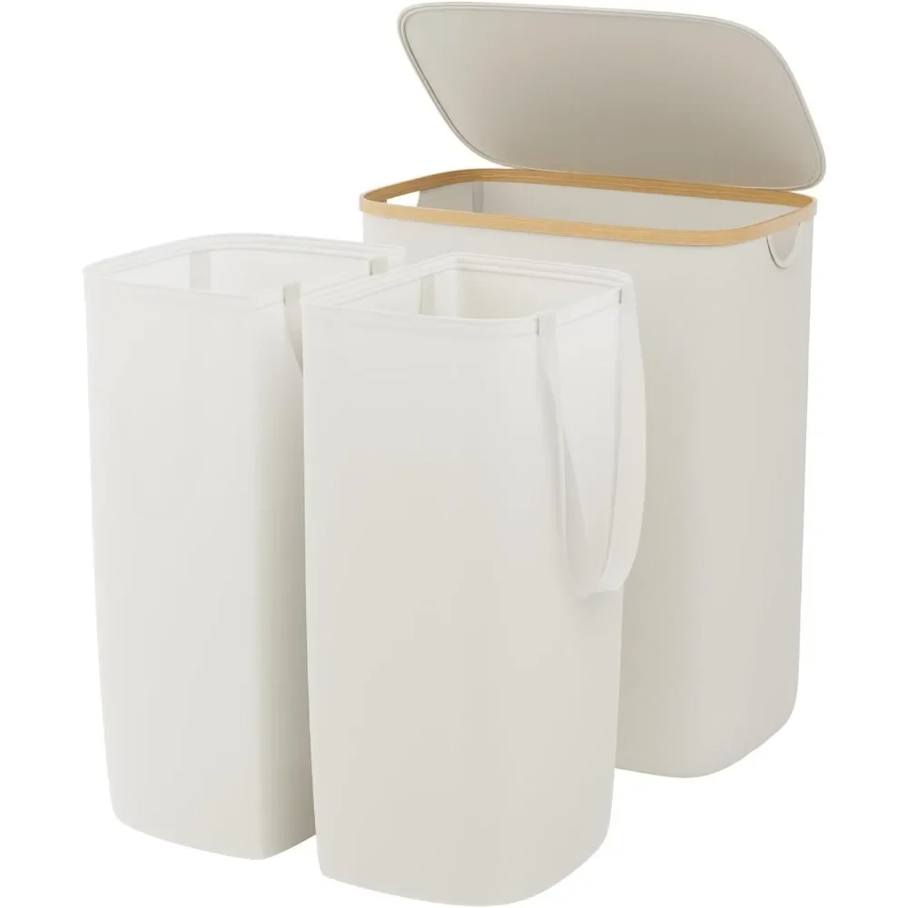 GARPROVM Double Laundry Hamper with Lid 150L Large Laundry Basket with Bamboo Handles Foldable Clothes Hampers with 2 Removable
GARPROVM Double Laundry Hamper with Lid 150L Large Laundry Basket with Bamboo Handles Foldable Clothes Hampers with 2 Removable