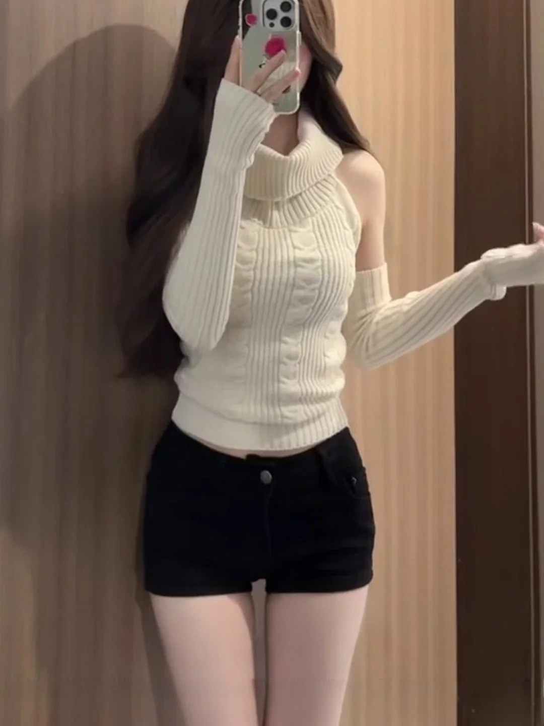 White Double-Sided High-Neck Knitted Sweater Women's Overhead Vest Top Waist-Cinching Slimming Base Layer Casual Style
White Double-Sided High-Neck Knitted Sweater Women's Overhead Vest Top Waist-Cinching Slimming Base Layer Casual Style