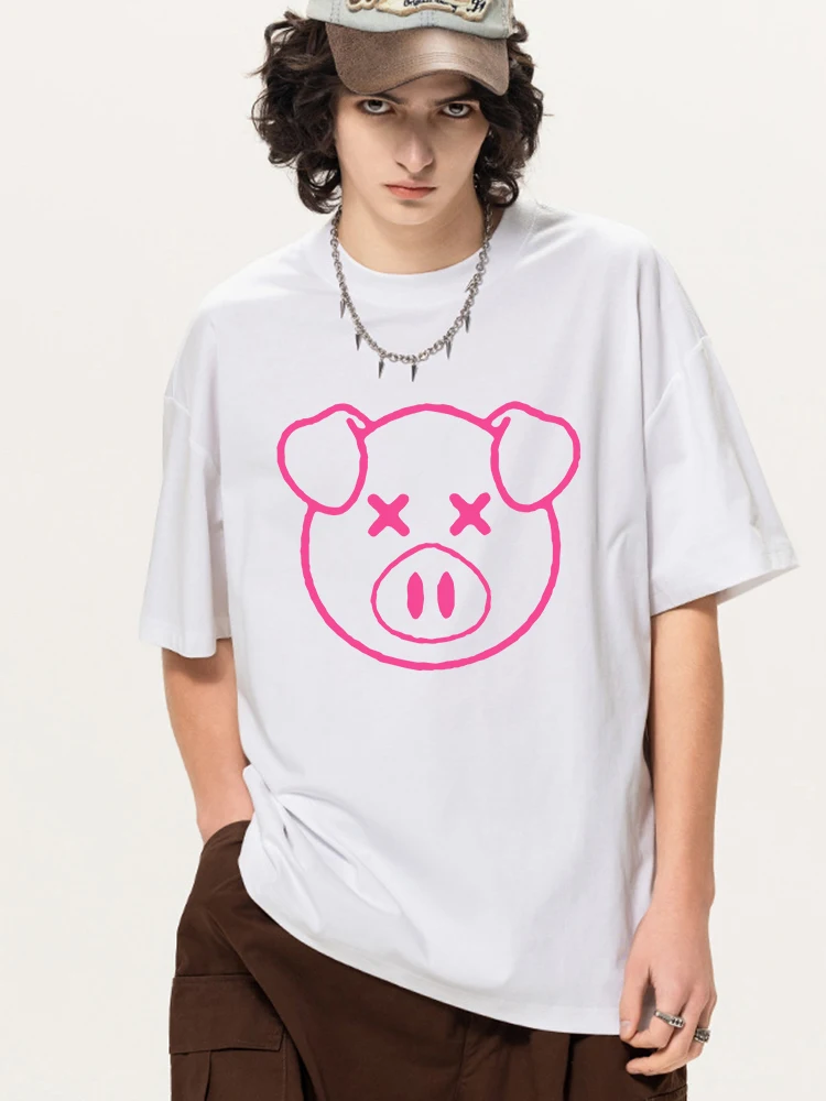Retro Funny Printed Pink Pig T Shirt Y2k Soft Unisex Cotton Seaside Tee Women Base Men Couple Casual Summer Aesthetic Tops 2024
Retro Funny Printed Pink Pig T Shirt Y2k Soft Unisex Cotton Seaside Tee Women Base Men Couple Casual Summer Aesthetic Tops 2024