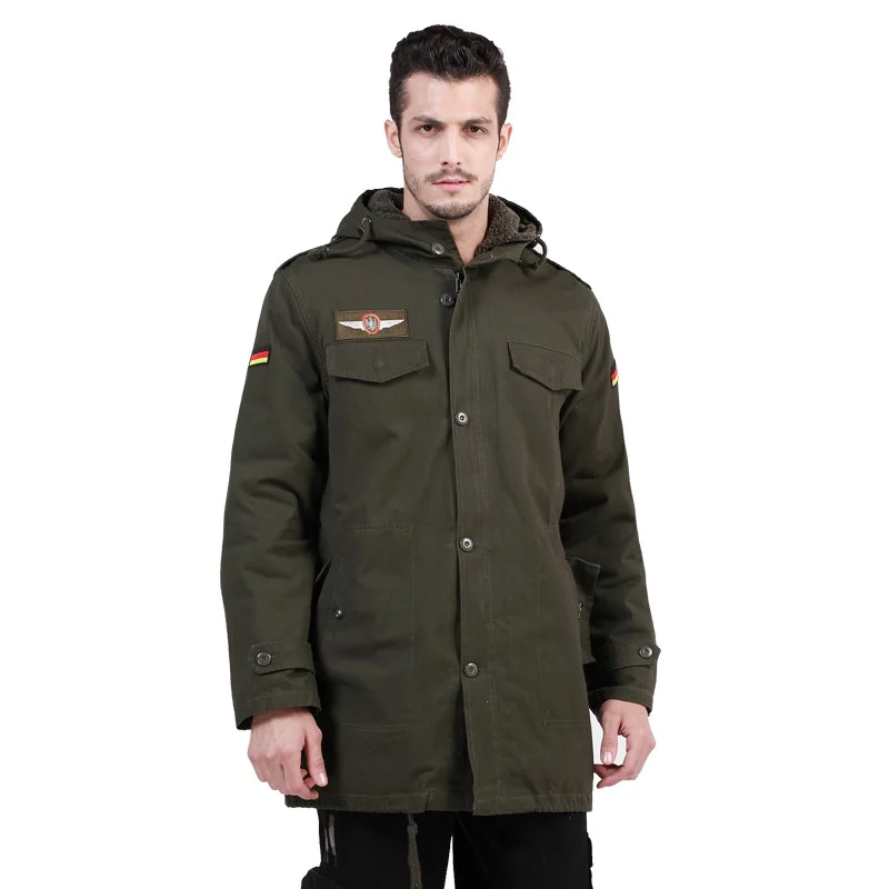 German Army Military Jacket Men Winter Cotton Thermal Trench with Hood s Fleece Lining Coat
German Army Military Jacket Men Winter Cotton Thermal Trench with Hood s Fleece Lining Coat