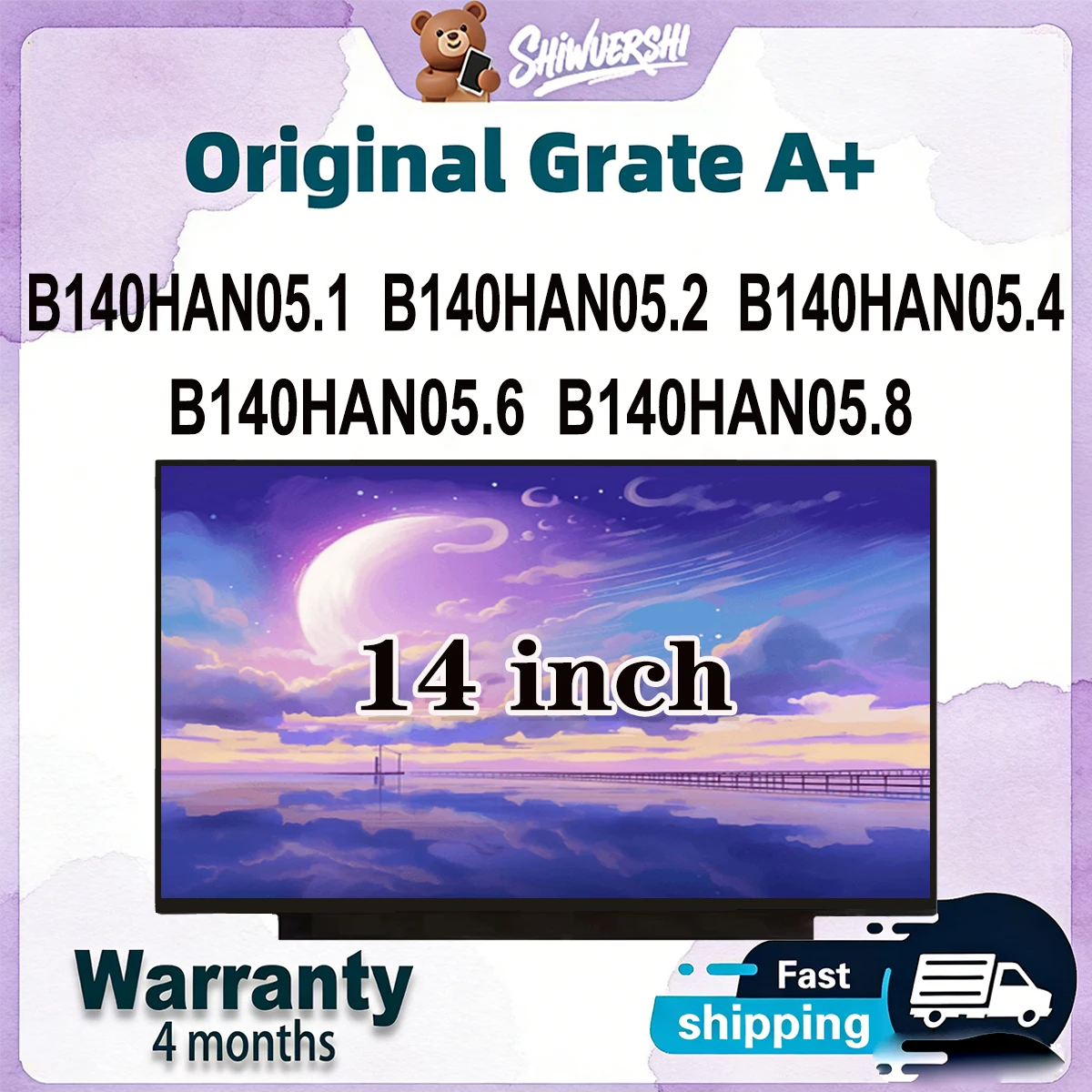 Original New A+ 14 inch Slim Laptop Lcd Screen Panel B140HAN05.1 B140HAN05.2 B140HAN05.4 B140HAN05.6 B140HAN05.8 60Hz
Original New A+ 14 inch Slim Laptop Lcd Screen Panel B140HAN05.1 B140HAN05.2 B140HAN05.4 B140HAN05.6 B140HAN05.8 60Hz
