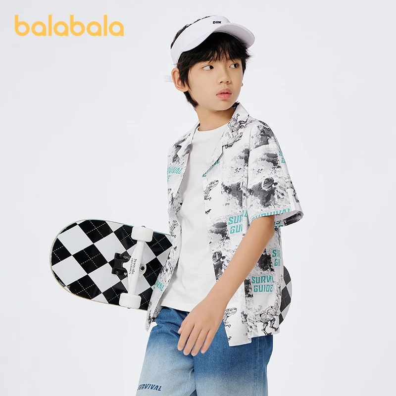 Balabala Children Shirt Boys 2024 Summer New Button-up Shirt Short-Sleeved Stylish Cool Loose-Fit Top for Medium to Large Kids
Balabala Children Shirt Boys 2024 Summer New Button-up Shirt Short-Sleeved Stylish Cool Loose-Fit Top for Medium to Large Kids